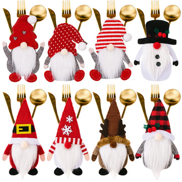 2Pcs Christmas Cutlery Holder Bags Santa Claus Knife Fork Pocket Christmas Tableware Cover Bag For Home Xmas Decorations Navidad