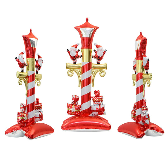 Large Standing Christmas Streetlights Balloon Puppy Snowman Santa Claus Foil Balloon for Kids Christmas Gift Home Decor Supplies