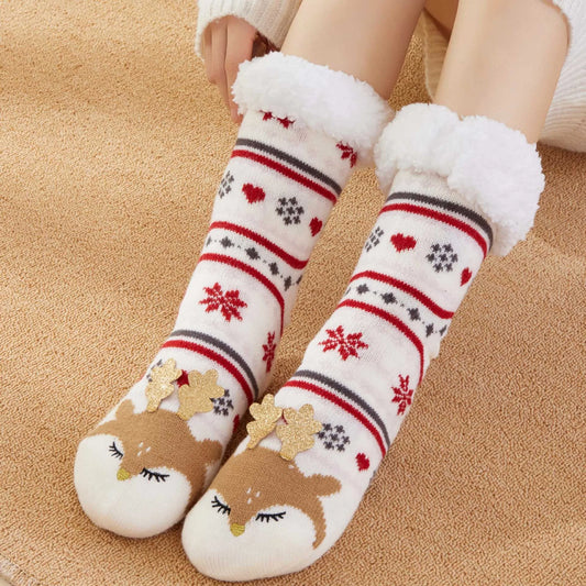 Christmas Elk Floor Socks Xmas Winter Fleece Sleeping Carpet socks Merry Christmas Gift Feliz Navidad Happy New Year 2026
