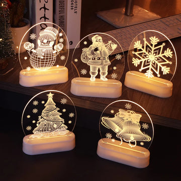 Christmas Personalized Acrylic LED Night Lights 2025 New Year Christmas Kids Gift Christmas Ornaments Atmosphere Lights