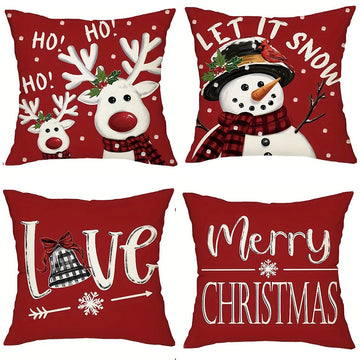 Christmas decoration pillow cover snowman reindeer pattern living room sofa cushion suite room home decoration New Year gift