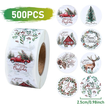 ﻿500Pcs Christmas Stickers Merry Christmas Decoration Xmas New Year Party Seal Labels Sticker For DIY Gift Baking Package Decor