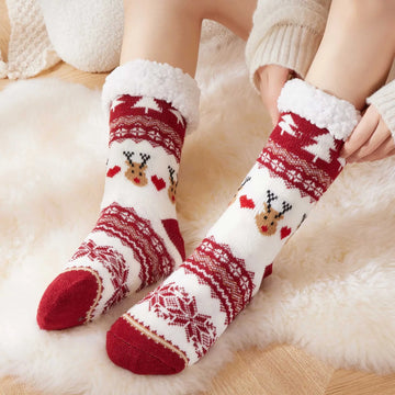 Christmas Elk Floor Socks Xmas Winter Fleece Sleeping Carpet socks Merry Christmas Gift Feliz Navidad Happy New Year 2026