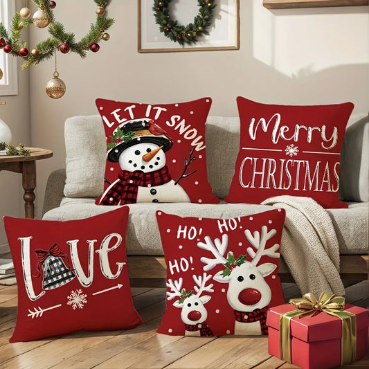 Christmas decoration pillow cover snowman reindeer pattern living room sofa cushion suite room home decoration New Year gift