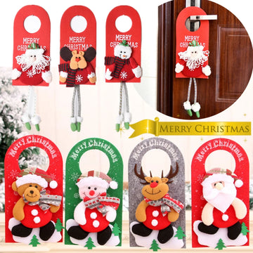 New Christmas Series Door Handle Ornament Santa Claus Elk Snowman Pendant Door Hangers For Xmas Navidad Home New Year Decor Gift