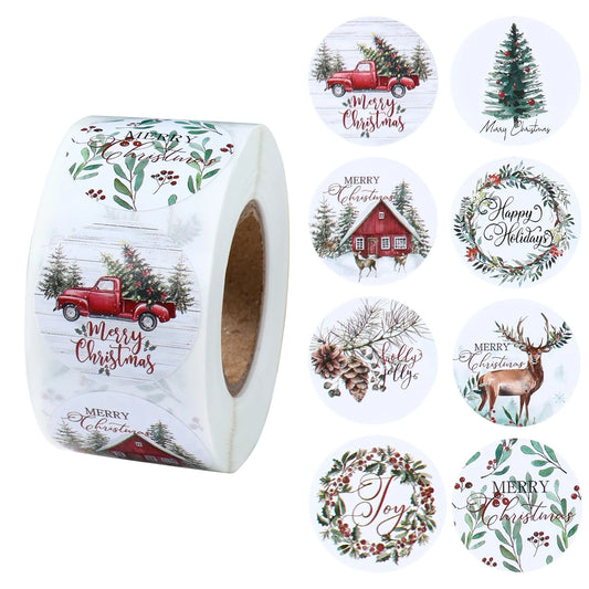 ﻿500Pcs Christmas Stickers Merry Christmas Decoration Xmas New Year Party Seal Labels Sticker For DIY Gift Baking Package Decor